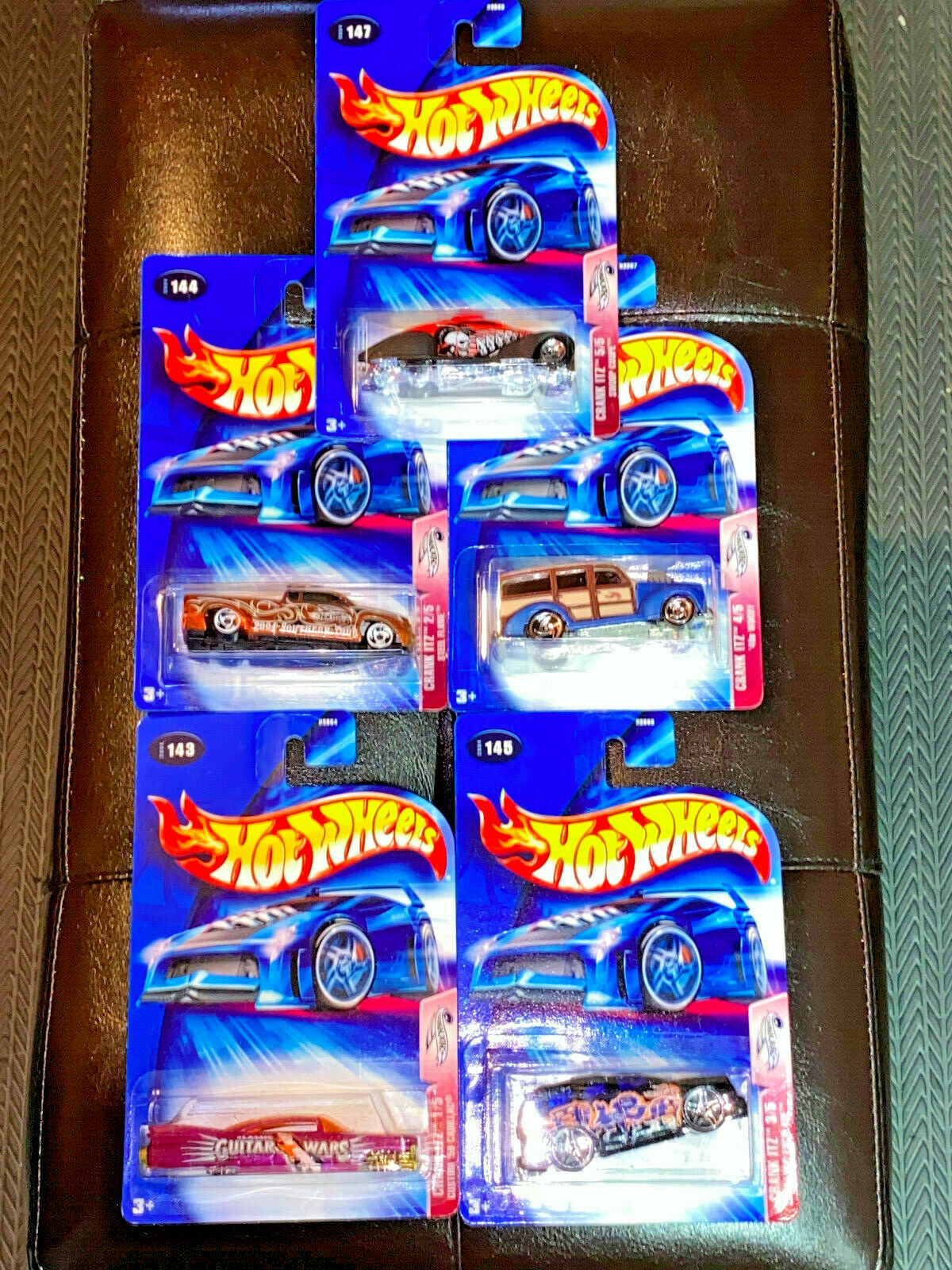 2004 Hot Wheels Crank Itz Full Set of 5 Vehicles #143,#144,#145,#146,#147 NIP