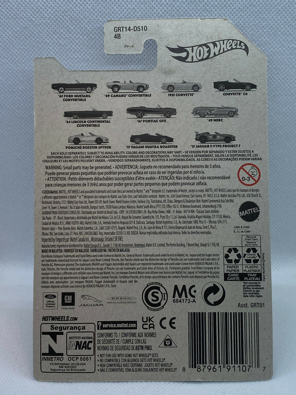 2021 Hot Wheels Convertibles Series '15 Jaguar F-Type Project 7 #10/10 NIP