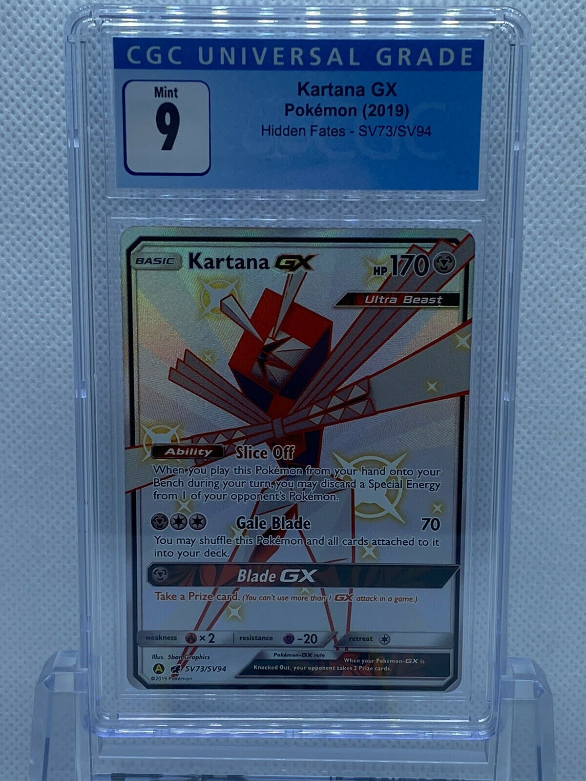 Pokémon Hidden Fates Shiny Vault SV73/SV94 Kartana GX CGC 9 Mint