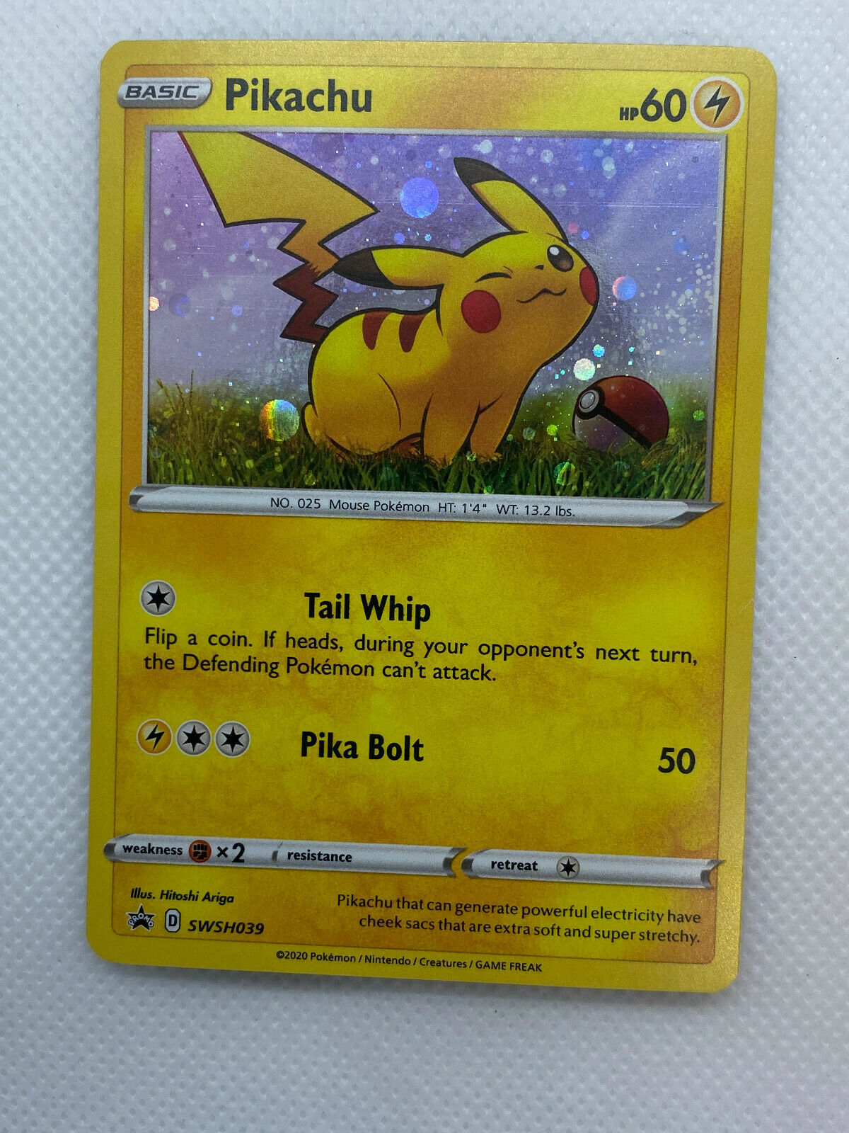 Pokémon Pikachu HOLO SWSH039 PROMO (Print lines on holo Error)