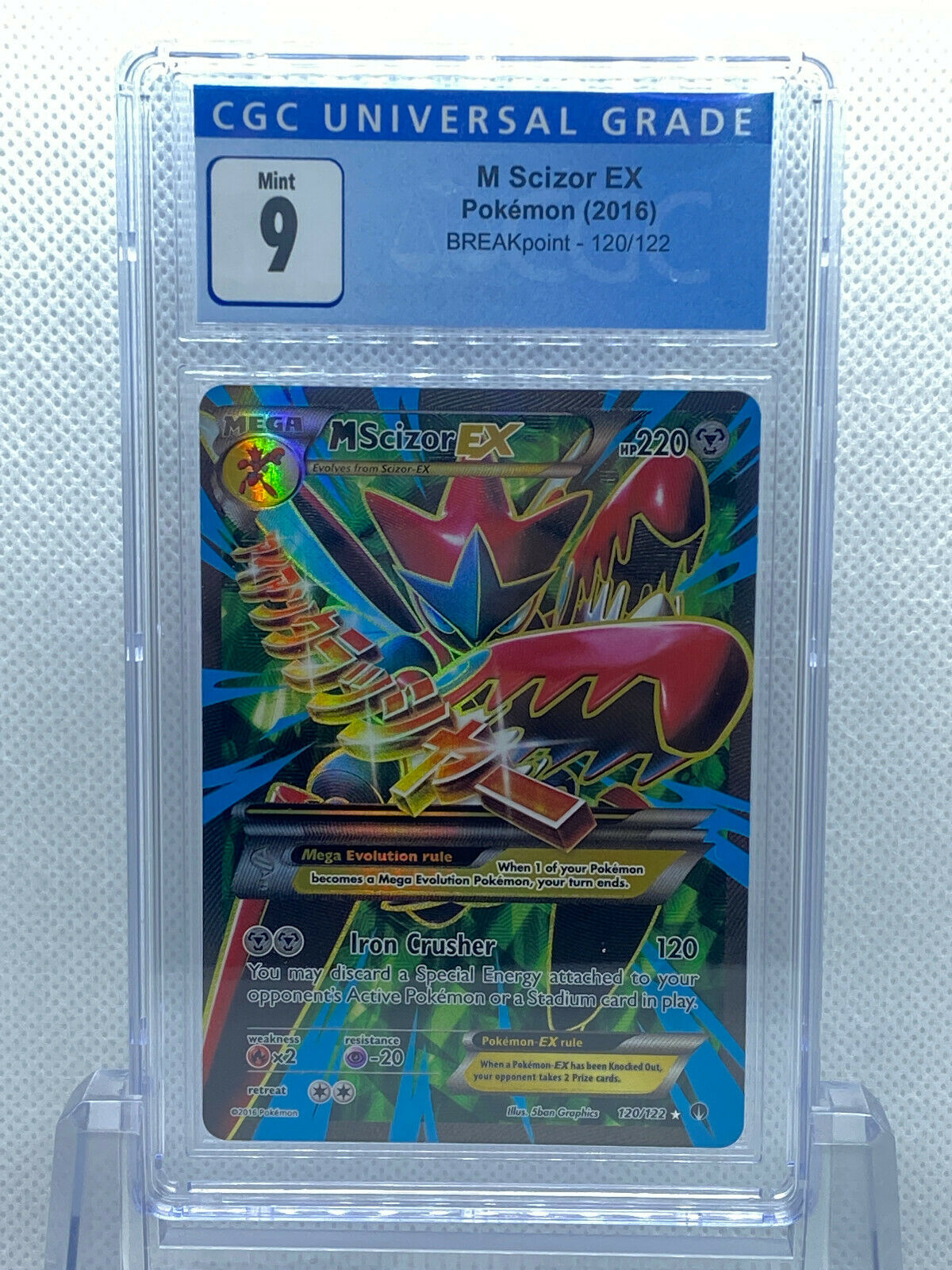 Pokémon (2016) M Scizor EX Full Art XY Breakpoint #120/122 CGC 9 Mint