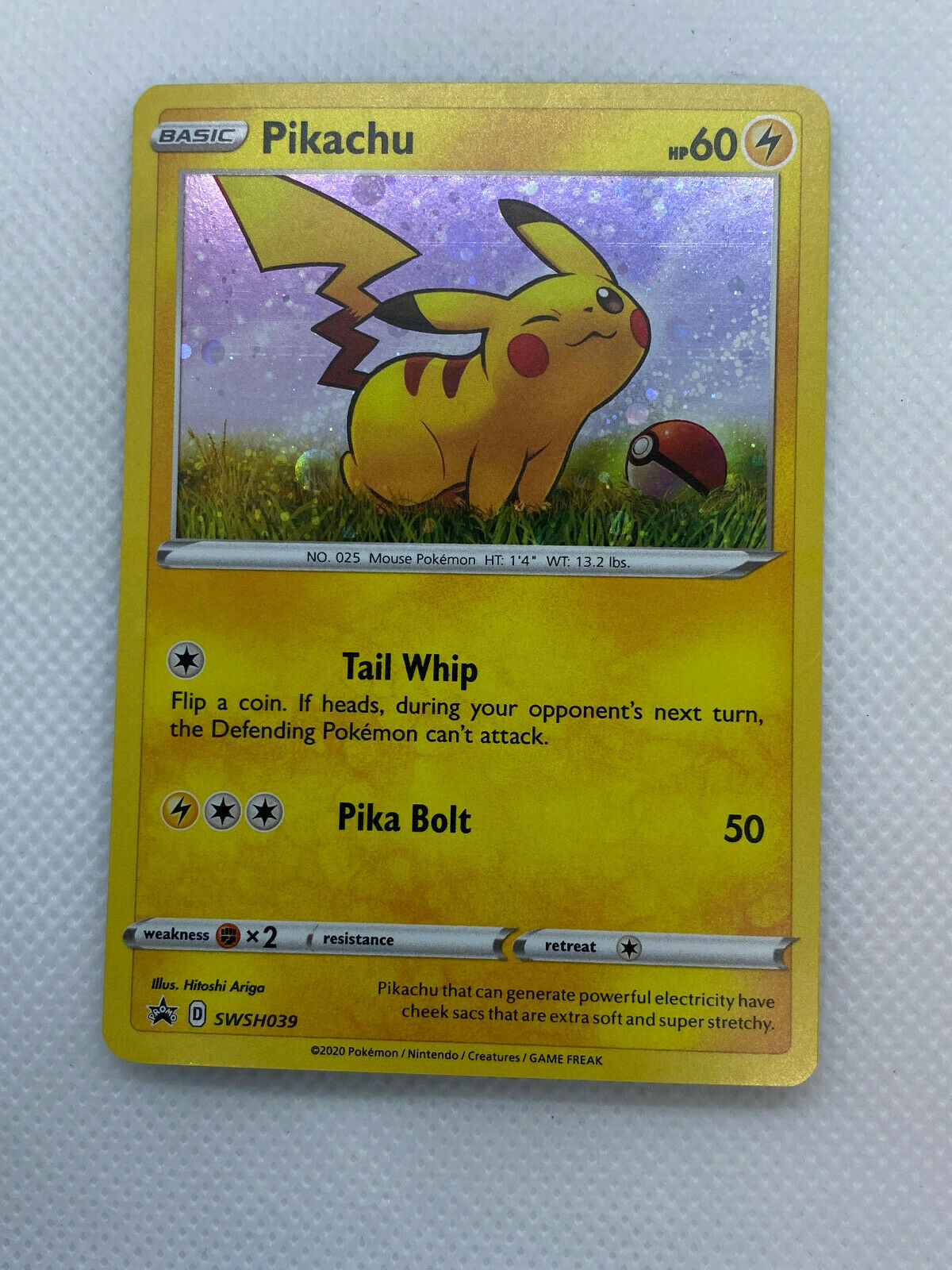 Pokémon Pikachu HOLO SWSH039 PROMO (Print lines on holo Error)