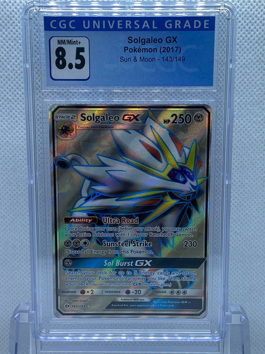 Pokémon Sun & Moon (2017) Solgaleo GX Full Art #143/149 CGC NM 8.5