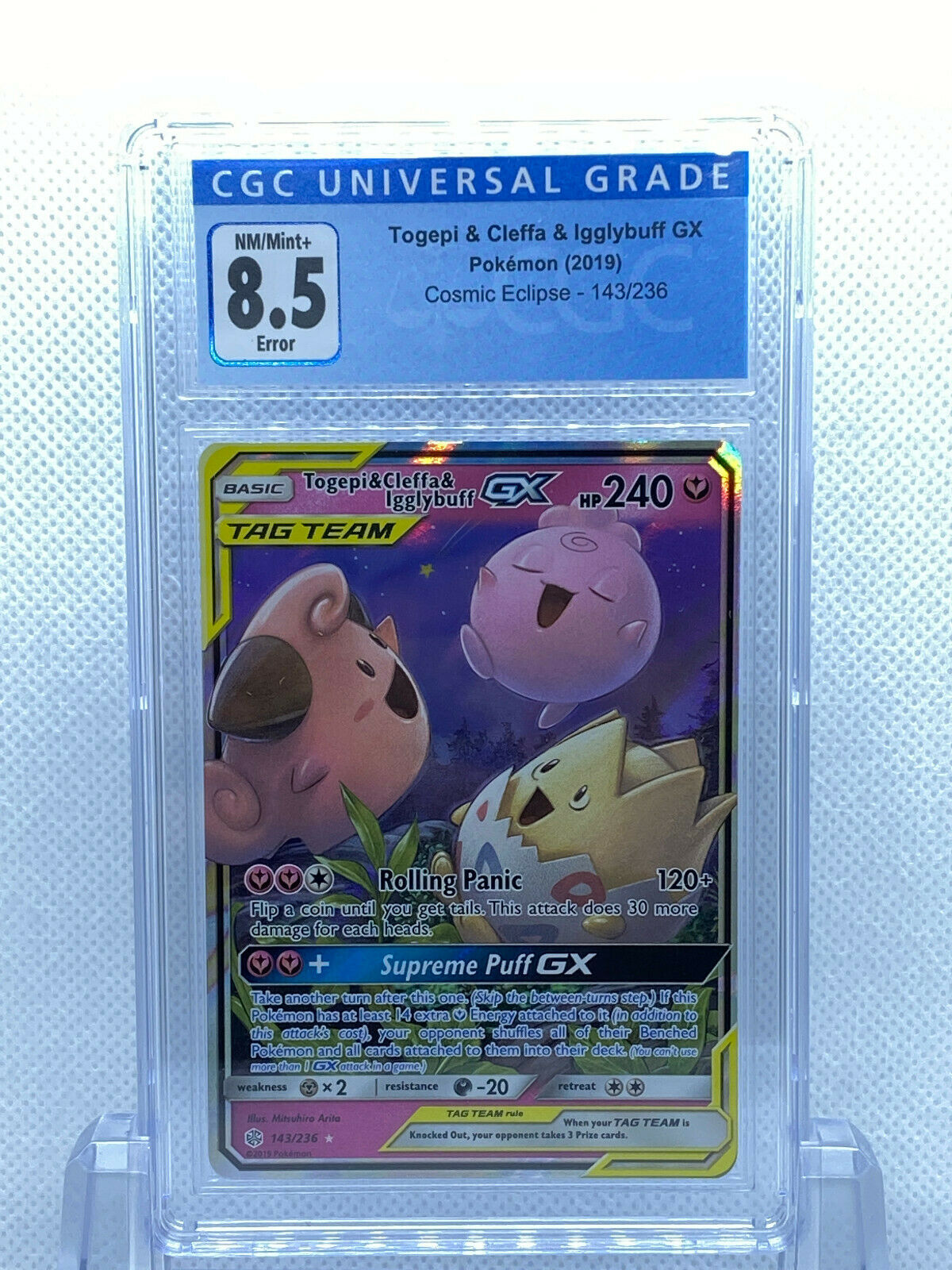 Pokémon cosmic eclipse togepi & cleffa & igglybuff gx cgc 9.5 gem mint outlet