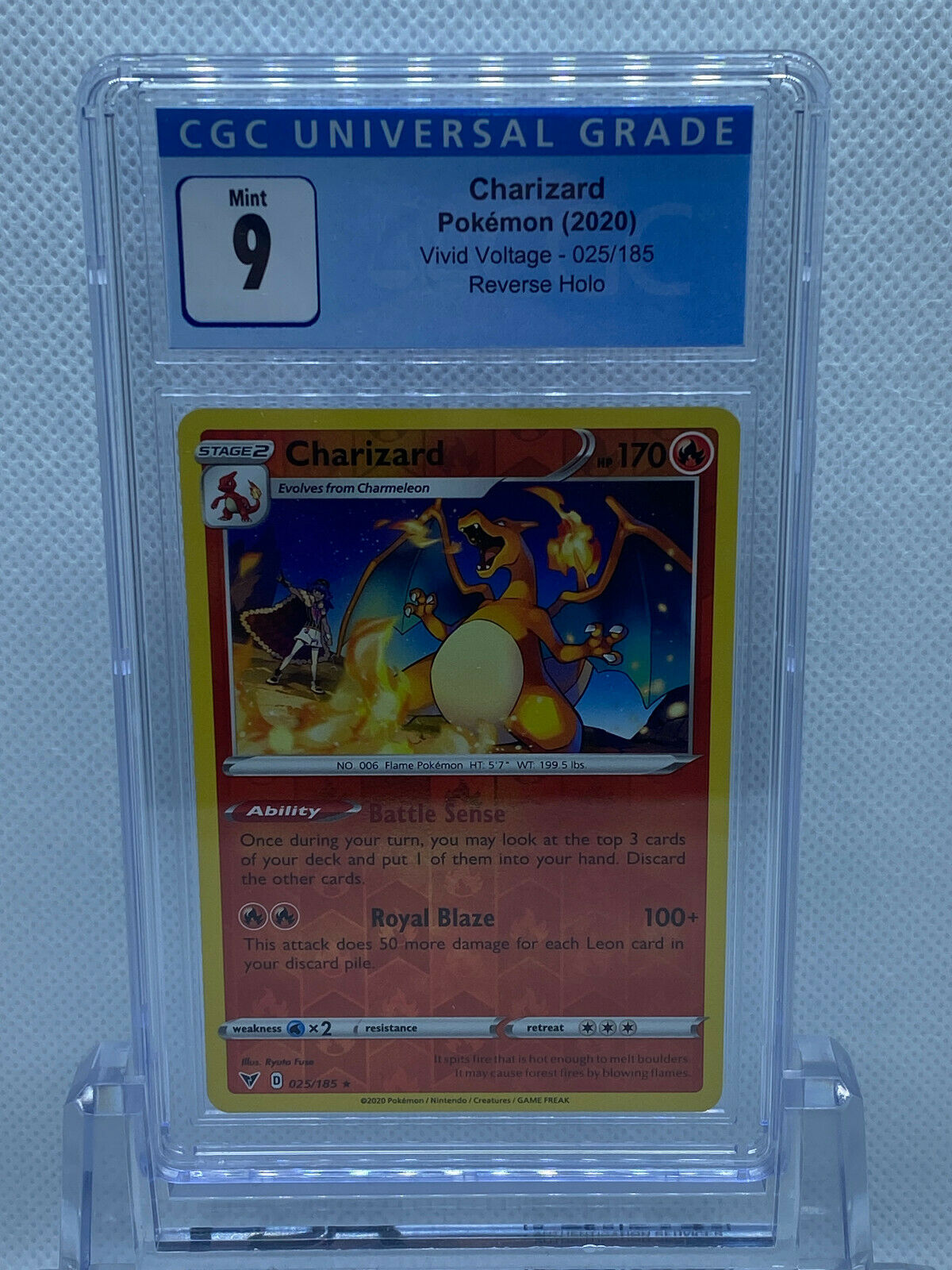 Pokémon (2020) Vivid Voltage Reverse Holo Charizard CGC Mint 9