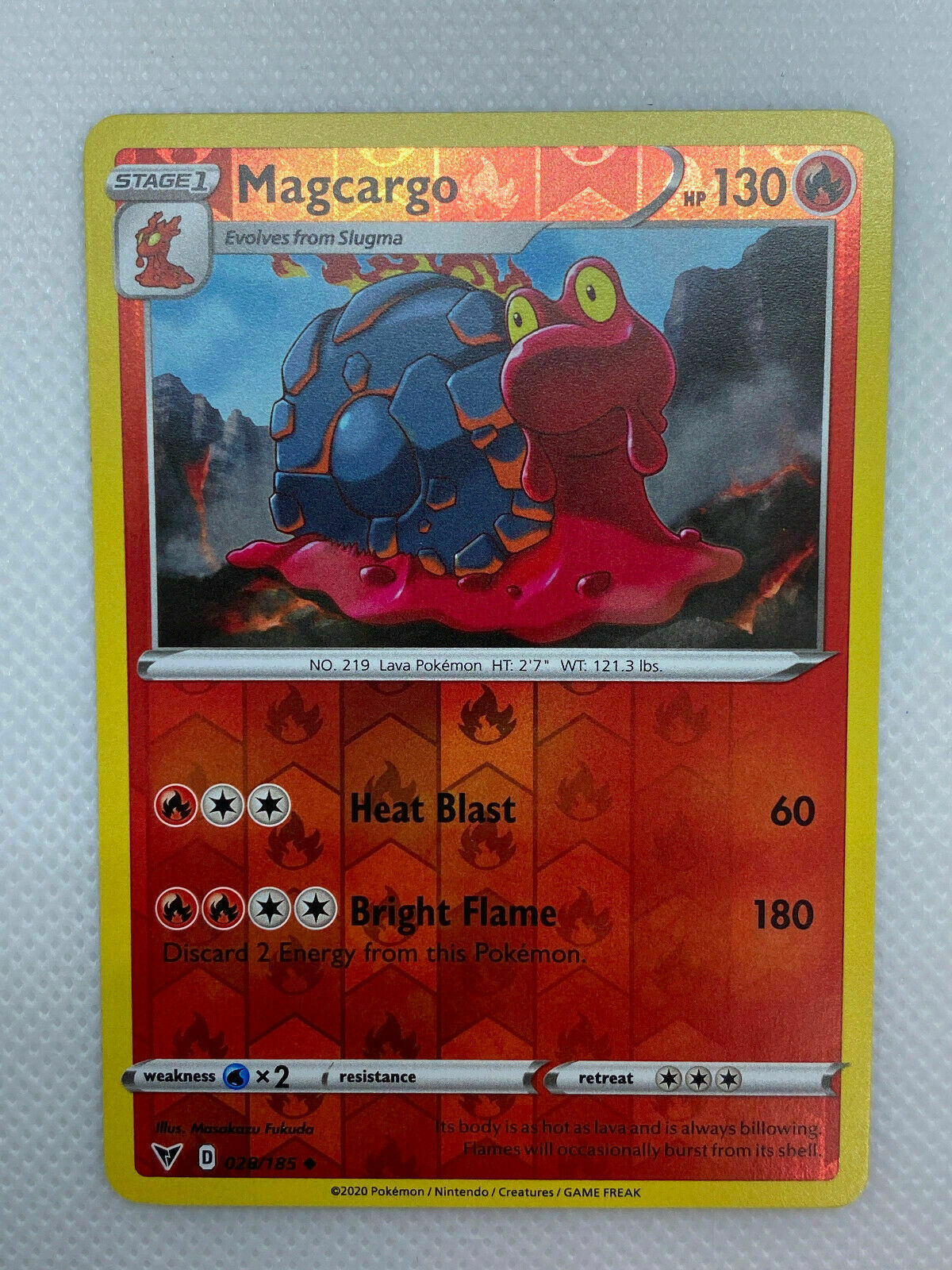 Pokémon Sword & Shield Vivid Voltage Magcargo Reverse HOLO Uncommon #028/185 NM