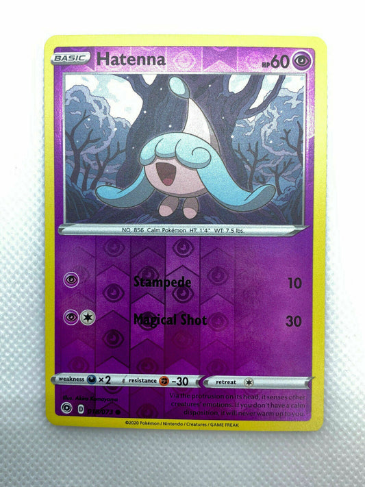 Pokémon Champion's Path Hatenna Reverse HOLO Rare #18/73 NM FRESH PULL