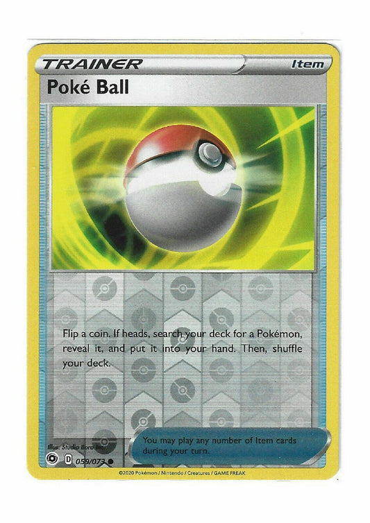 Pokémon Champion's Path Trainer Reverse HOLO Common Poké Ball #59/73 NM