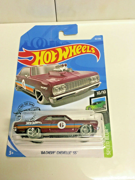 2019 Hot Wheels SPEED BLUR 10/10 '64 CHEVY CHEVELLE SS RED 62/250 NIP