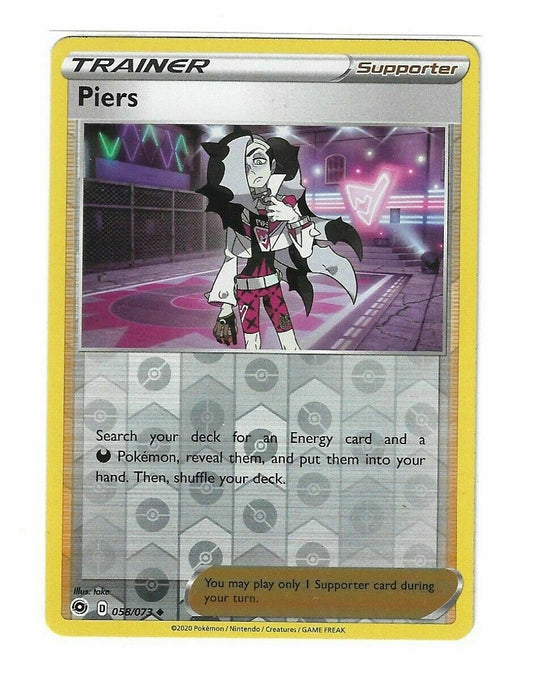 Pokémon Champion's Path Trainer Piers Reverse HOLO Uncommon #58/73