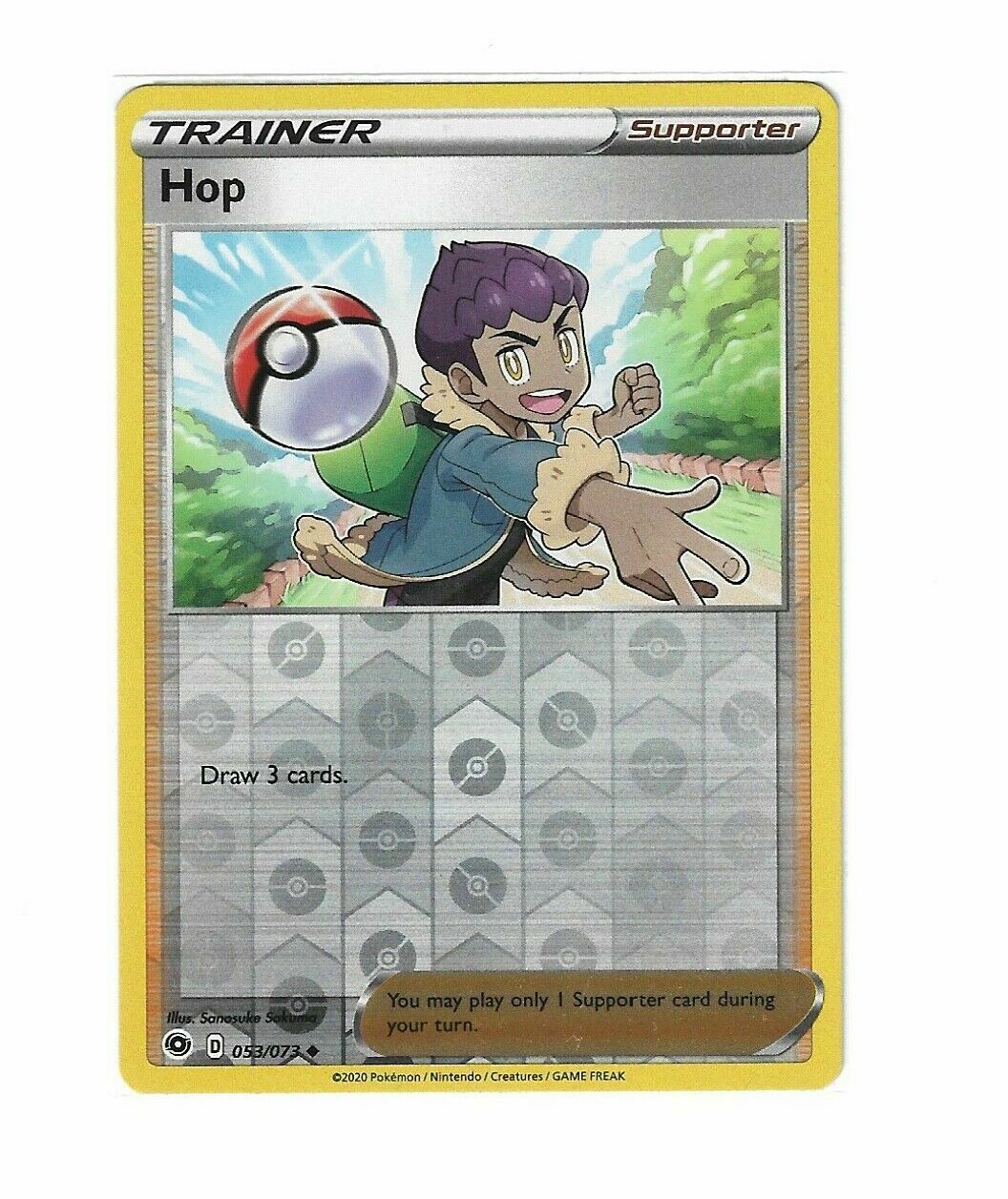 Pokémon Champion's Path Trainer HOP Reverse HOLO Uncommon #53/73 NM FRESH PULL