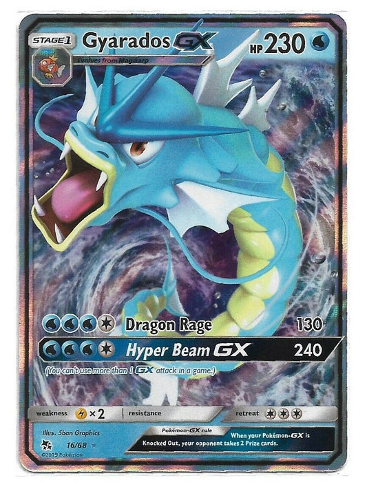 Pokémon Hidden Fates Ultra Rare Holo Gyarados GX #16/68 NM / Mint