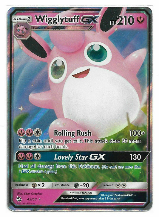 Pokémon Hidden Fates Ultra Rare Holo Wigglytuff GX #42/68 NM