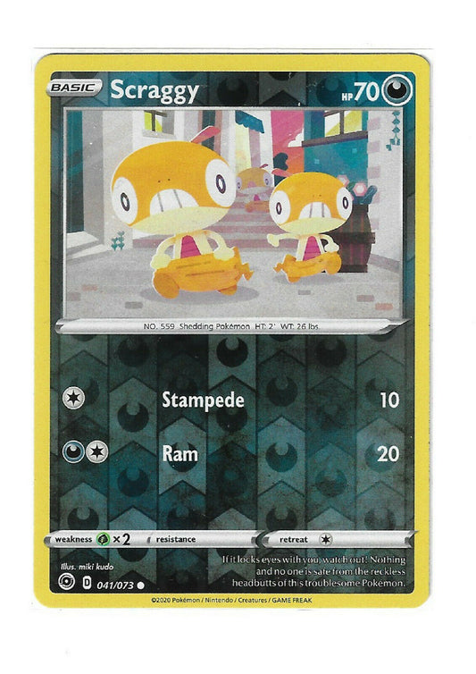 Pokémon Champion's Path Scraggy Reverse HOLO Common #41/73 NM FRESH PULL