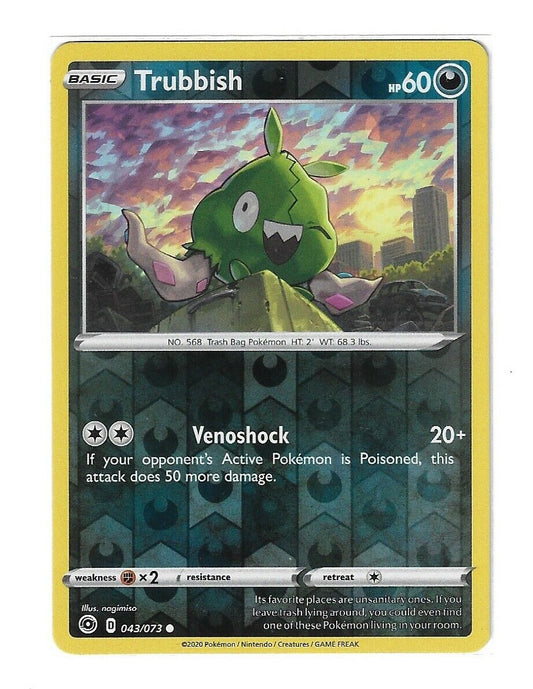 Pokémon Champion's Path Trubbish Reverse HOLO Common #43/73 NM FRESH PULL