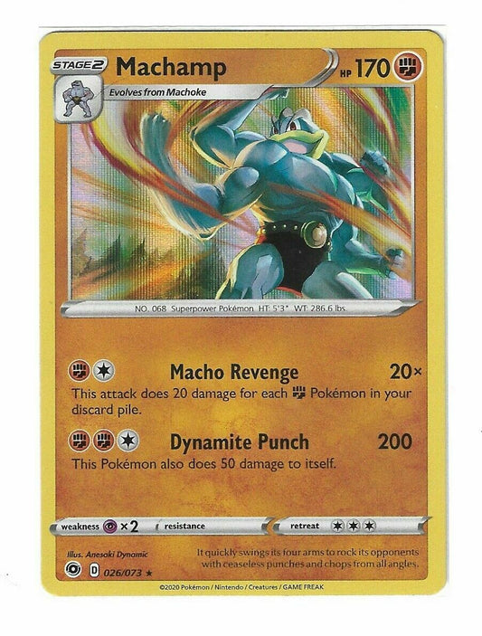 Pokémon Champion's Path Machamp HOLO Rare #26/73 NM FRESH PULL