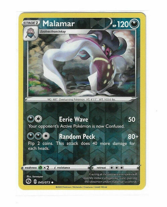 Pokémon Champion's Path Malamar Uncommon HOLO #45/73 NM FRESH PULL