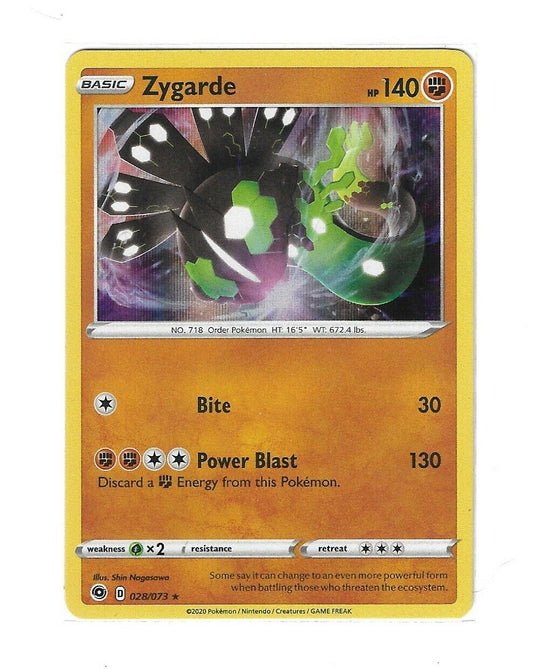 Pokémon Champion's Path Zygarde HOLO RARE #28/73 NM FRESH PULL