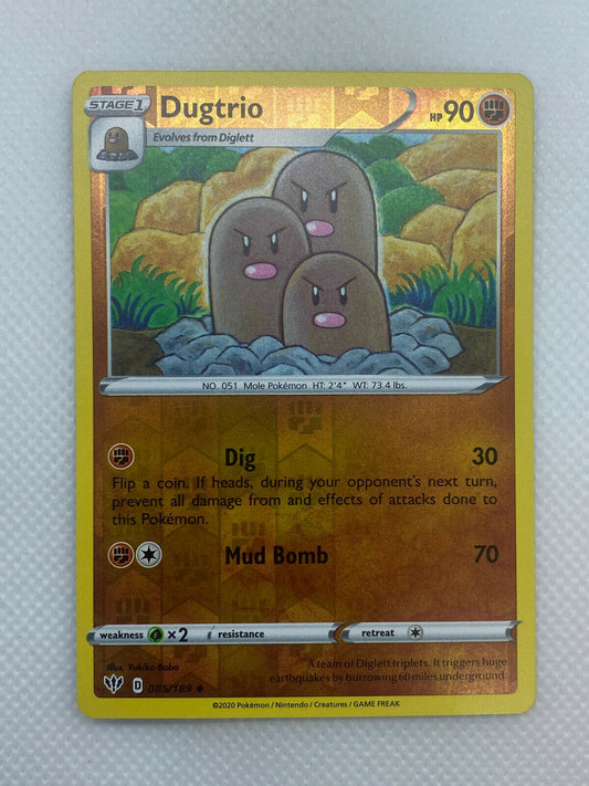 Pokémon Sword & Shield Darkness Ablaze Reverse HOLO Uncommon Dugtrio #085/189