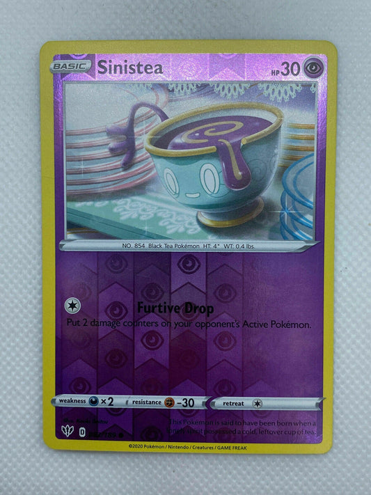 Pokémon Sword & Shield Darkness Ablaze Reverse HOLO Common Sinistea #082/189 NM