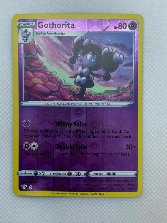 Pokémon Sword & Shield Darkness Ablaze Reverse HOLO Uncommon Gothorita #074/189