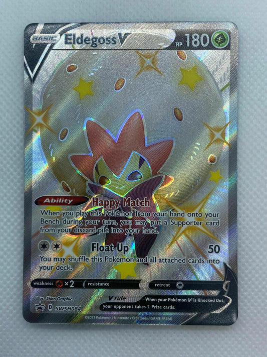 Pokémon Shining Fates Eldegoss V HOLO RARE SWSH085 PROMO NM FRESH PULL