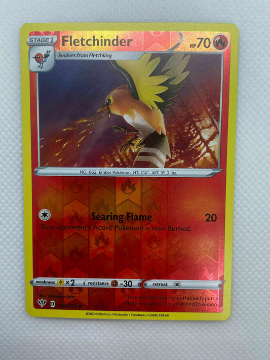 Pokémon Sword & Shield Darkness Ablaze Reverse Uncommon Fletchinder #031/189 NM