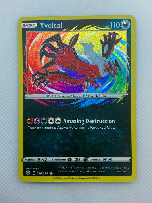 Pokémon Shining Fates Yveltal 046/072 Amazing RARE NM FRESH PULL