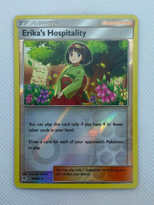 Pokémon Hidden Fates Reverse Holo Rare Erika's Hospitality #56/68 Near Mint