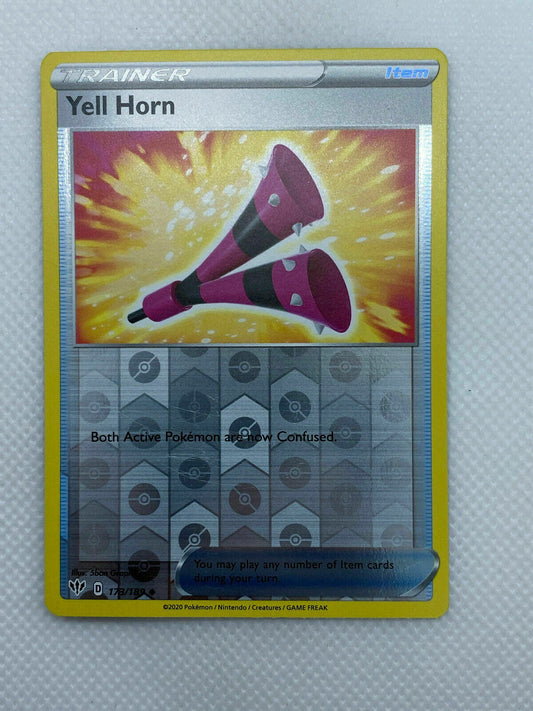 Pokémon Sword & Shield Darkness Ablaze Reverse HOLO Uncommon Yell Horn #173/189