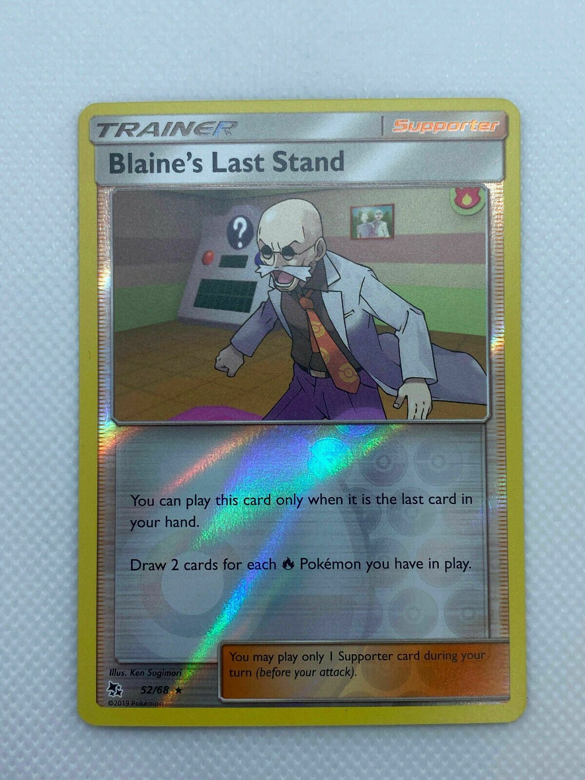 Pokémon Hidden Fates Reverse Holo Rare Blaine's Last Stand #52/68 Near Mint