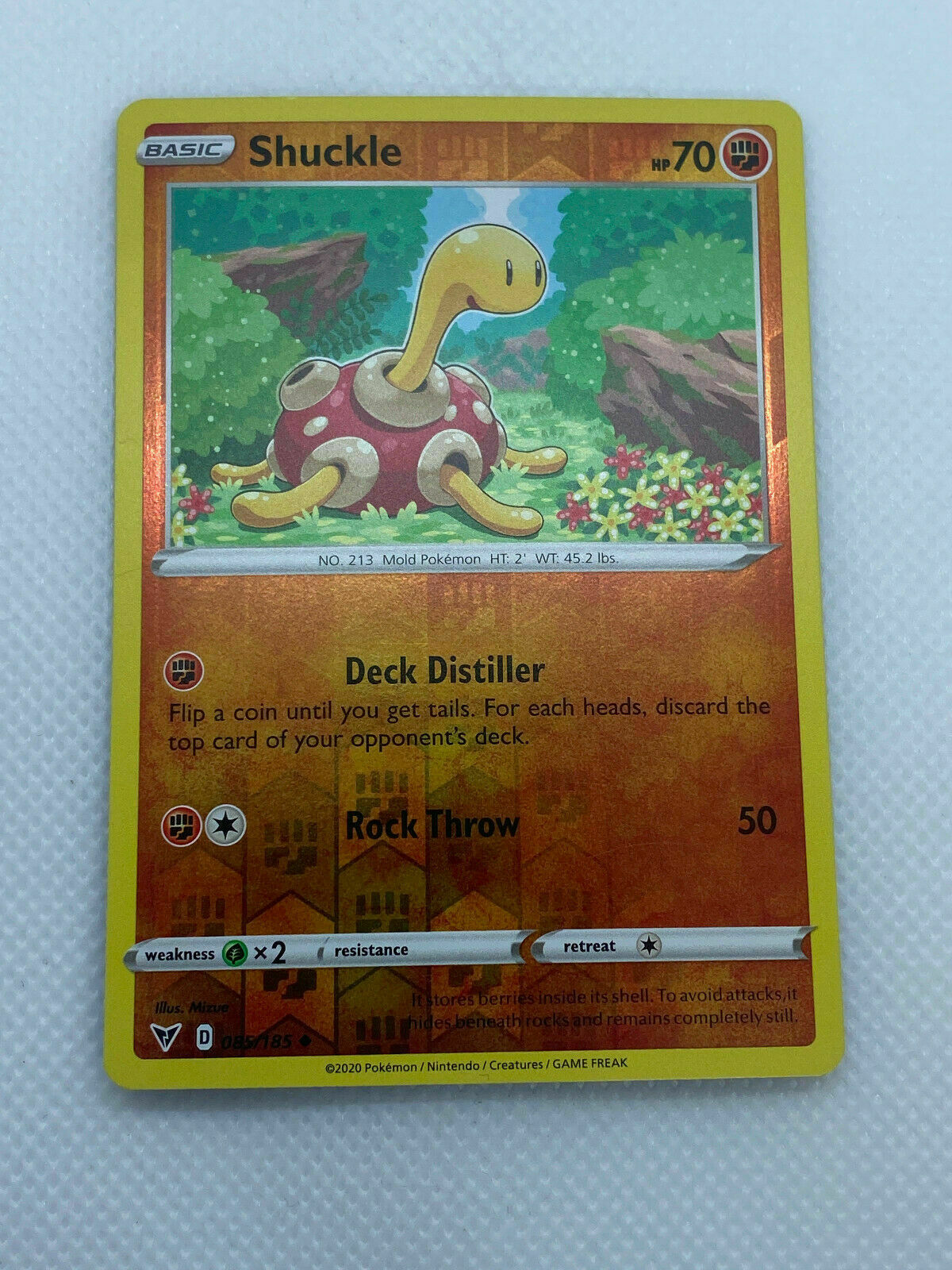 Pokémon Sword & Shield Vivid Voltage Shuckle Reverse HOLO Uncommon #085/185 NM