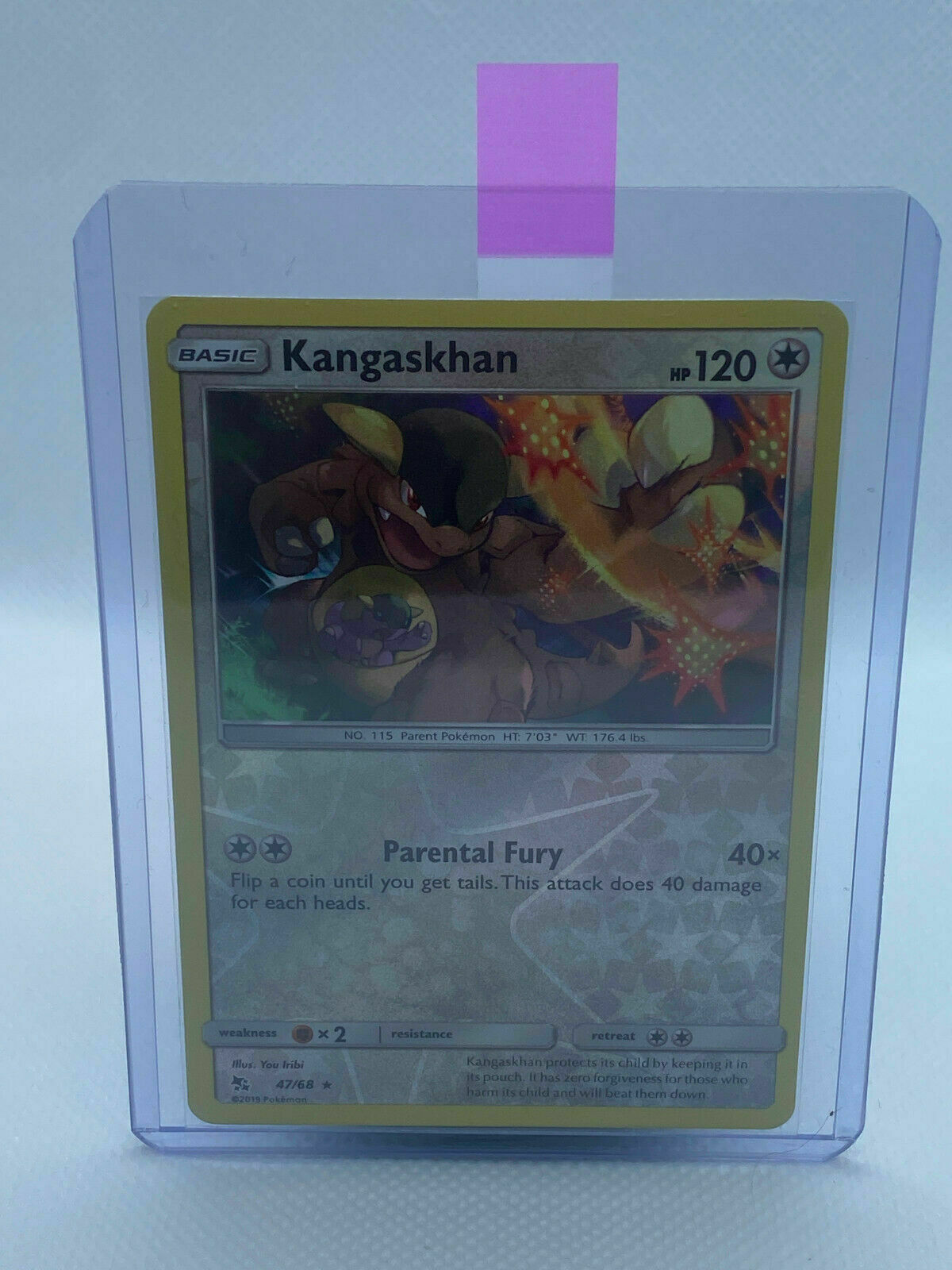 Pokémon Hidden Fates Reverse Holo Rare Kangaskhan #47/68 Fresh Pull Near Mint