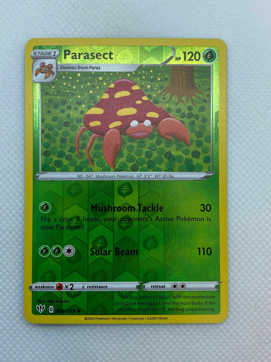 Pokémon Sword & Shield Darkness Ablaze Reverse HOLO Common Parasect #004/189 NM