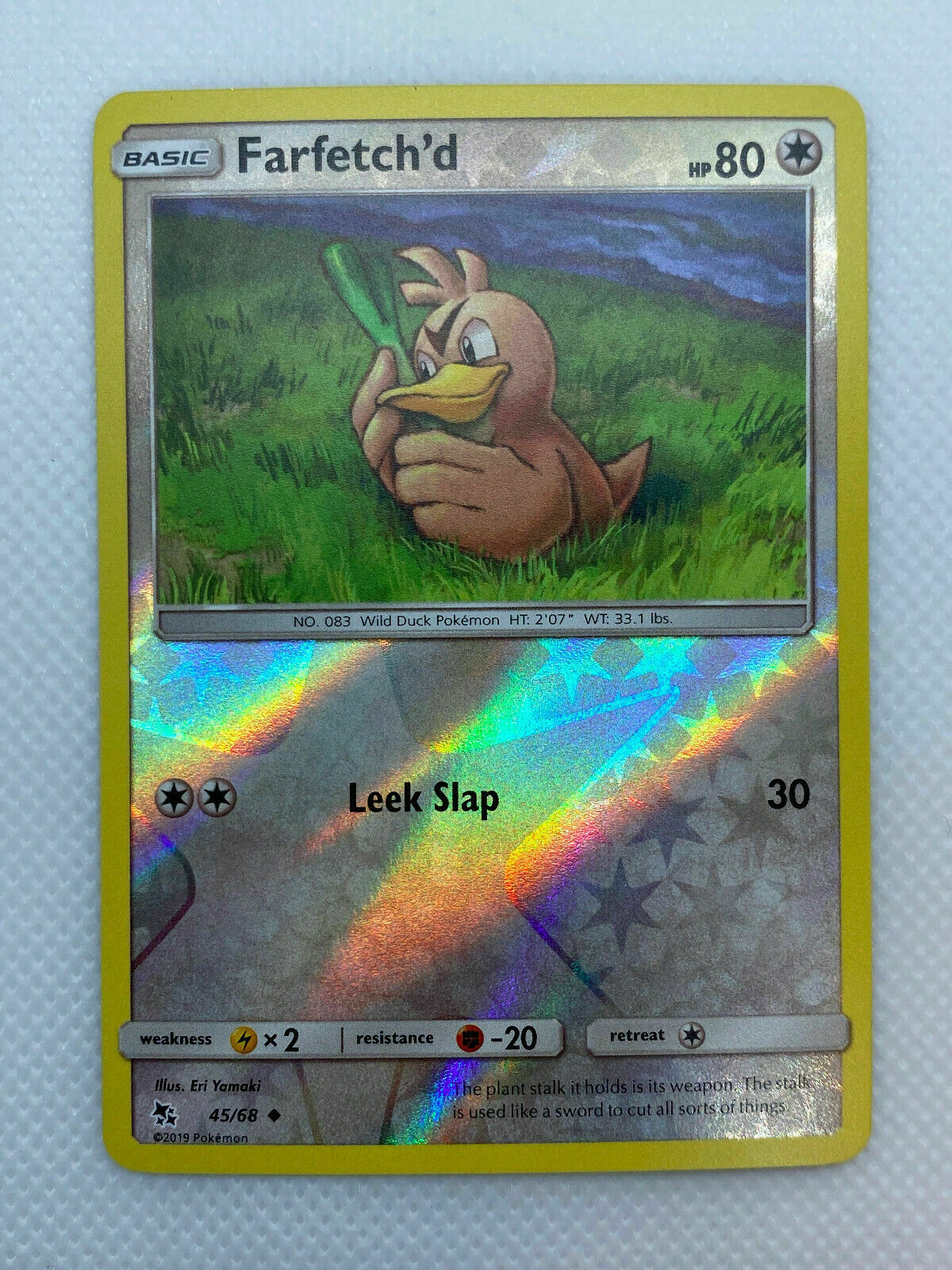 Pokémon Hidden Fates Reverse Holo Uncommon Farfetch'd #45/68 Near Mint