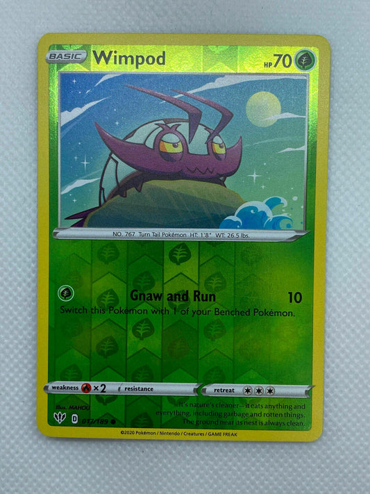 Pokémon Sword & Shield Darkness Ablaze Reverse HOLO Common Wimpod #017/189