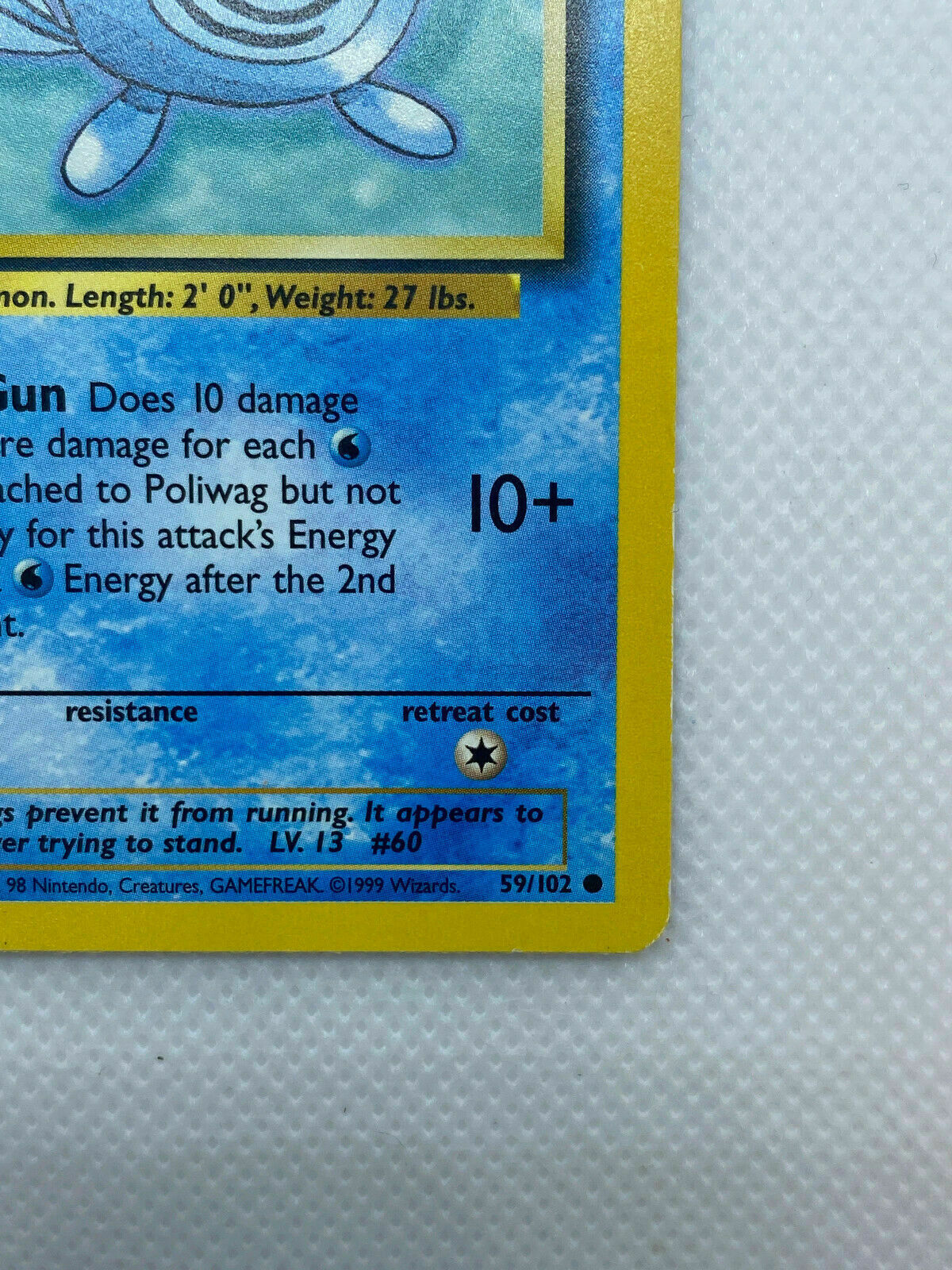 Pokémon Base Set Series 59/102 Common Poliwag WOTC MP/LP