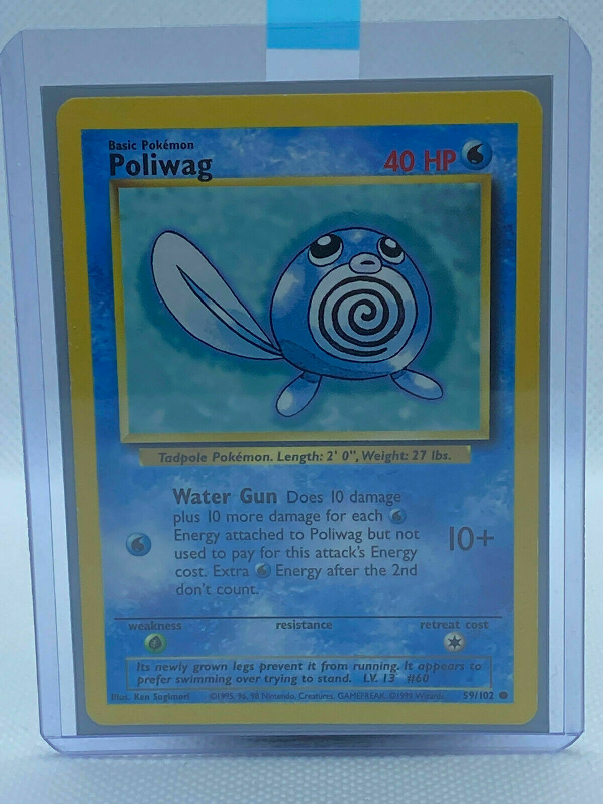 Pokémon Base Set Series 59/102 Common Poliwag WOTC MP/LP