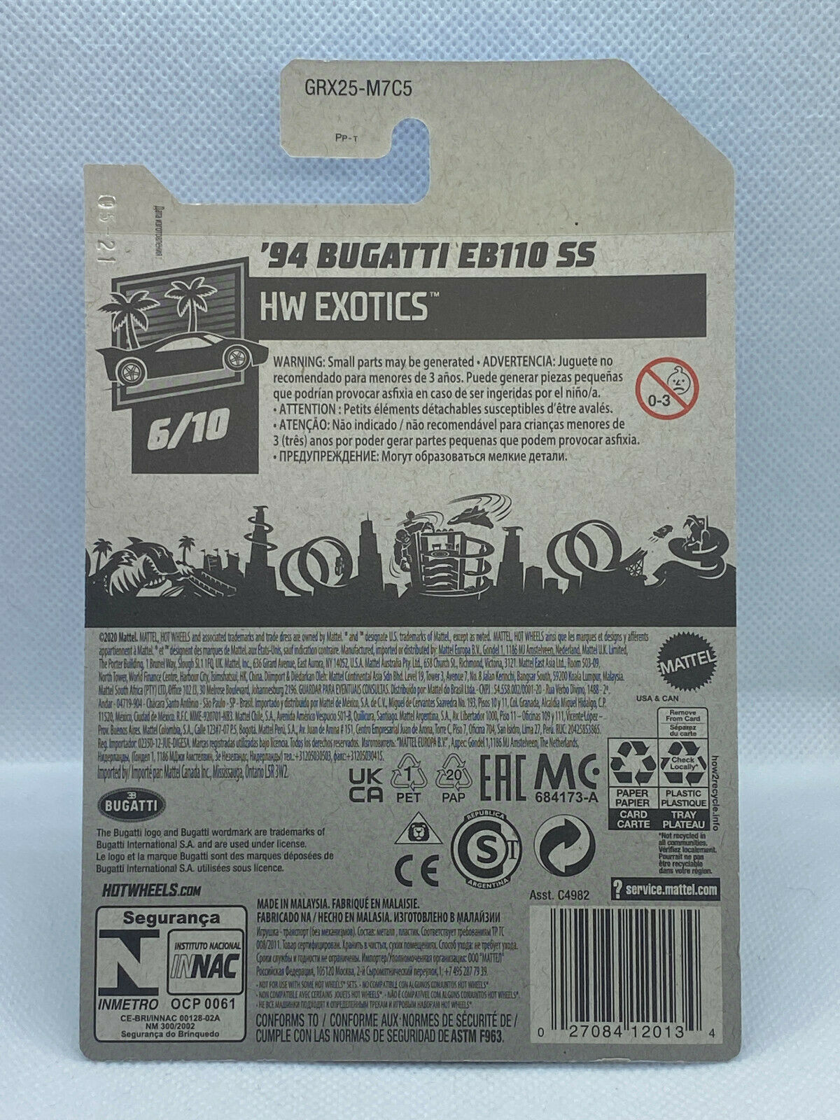 2021 Hot Wheels HW Exotics #6/10 '94 Bugatti EB110 SS NIP