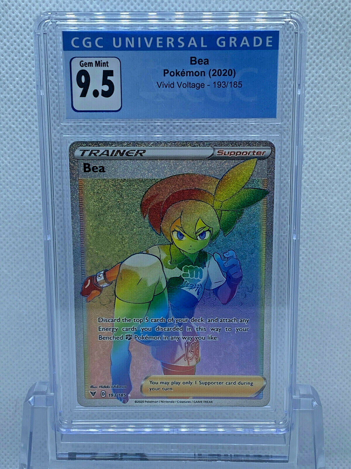 Pokémon (2020) Vivid Voltage Trainer Hyper Rare Bea 193/185 CGC 9.5 GEM MINT