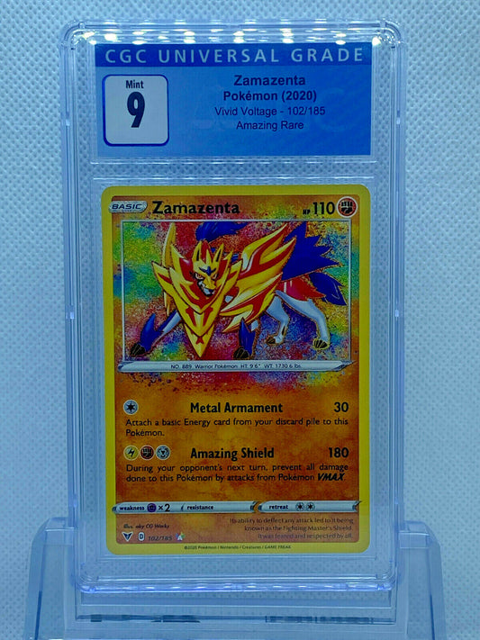 Pokémon (2020) Vivid Voltage Zamazenta Secret Rare 102/185 CGC 9 MINT