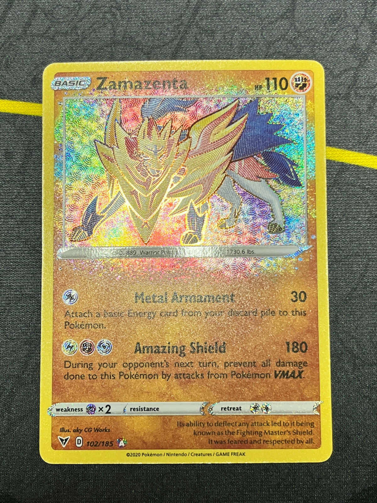 Pokémon (2020) Vivid Voltage Zamazenta Amazing Rare 102/185 NM