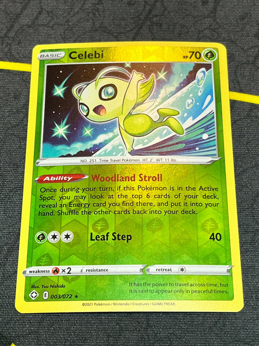 Pokémon Shining Fates Celebi 003/072 Reverse Holo Rare NM FRESH PULL