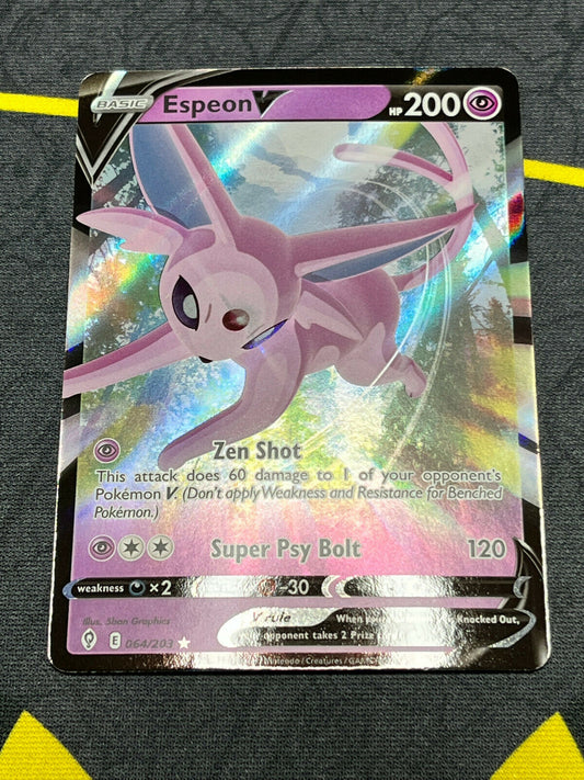 Pokémon Sword & Shield Evolving Skies Espeon V 064/203 Holo Rare NM