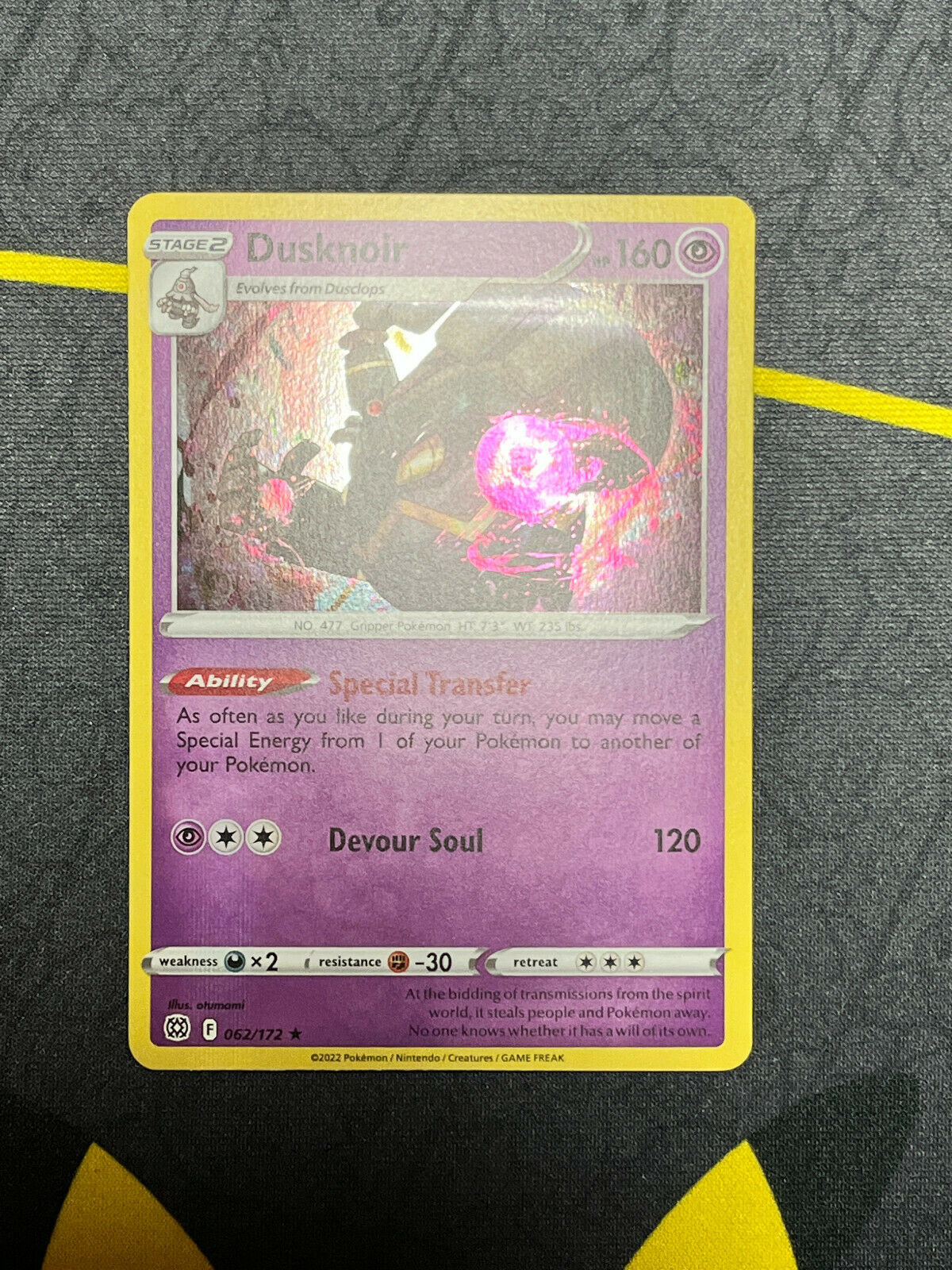 Pokémon Sword & Shield Brilliant Stars Dusknoir Holo Rare 062/172 NM