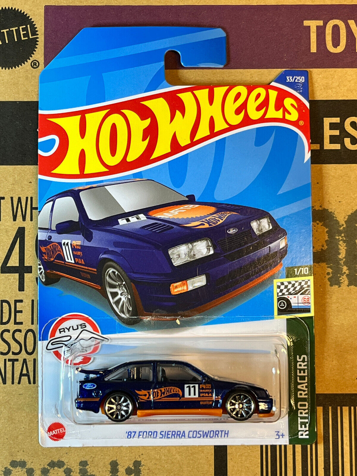 2022 Hot Wheels Retro Racers #1/10 '87 Ford Sierra Cosworth Blue #33/250