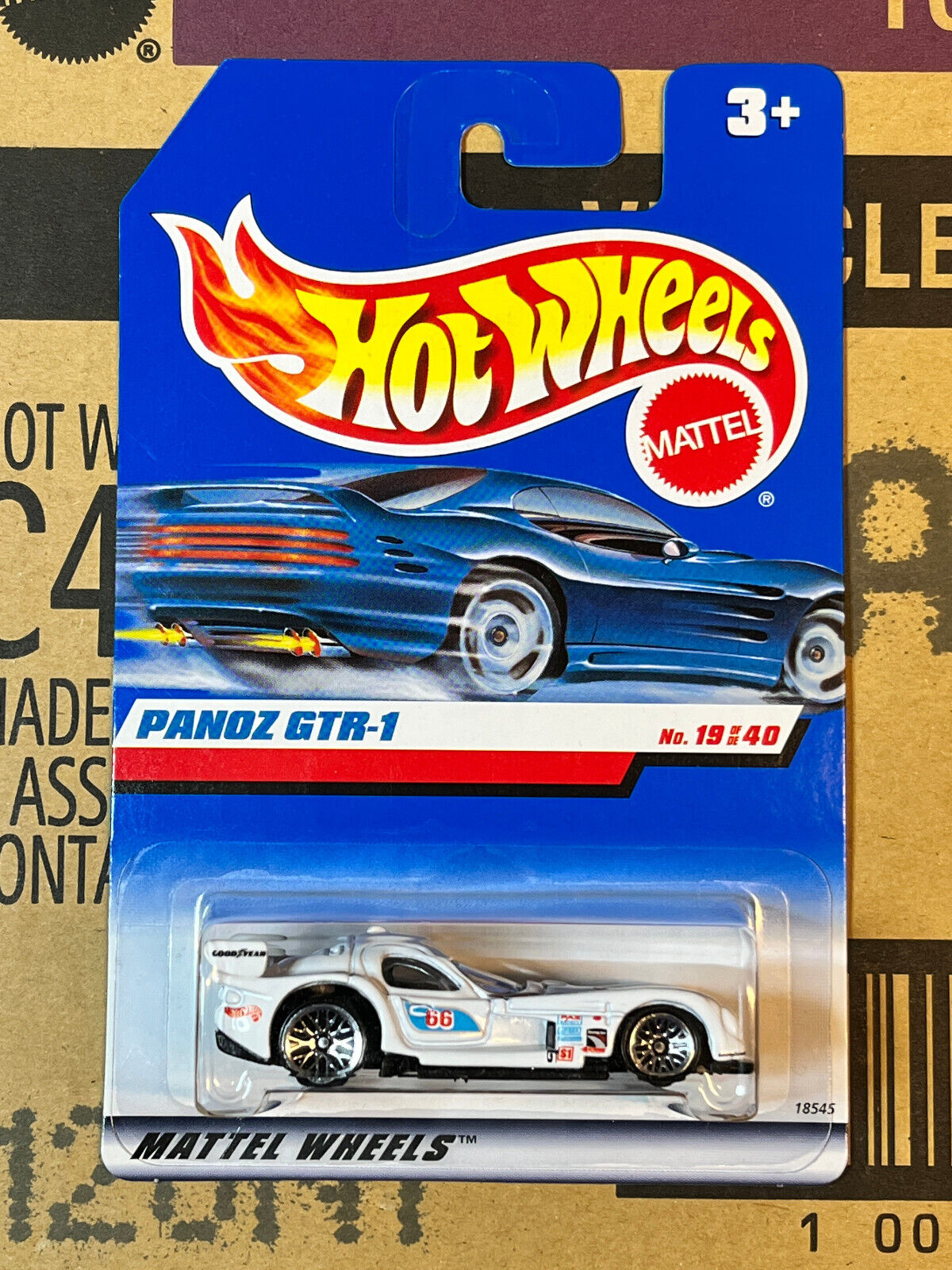 1998 Hot Wheels First Editions #19/40 Panoz GTR-1 White International Card NIP