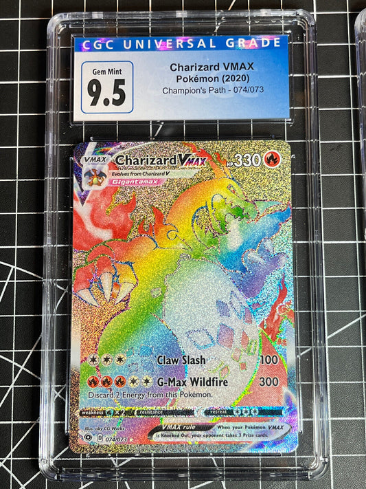 Pokémon Champion's Path (2020) Charizard VMAX Rainbow 074/073 CGC Gem Mint 9.5