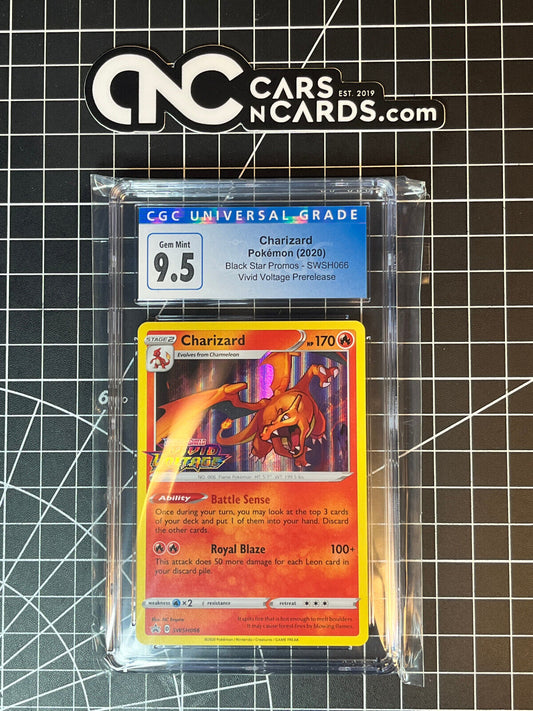 Pokémon 2020 Black Star Promo Vivid Voltage Prerelease Charizard SWSH066 CGC 9.5