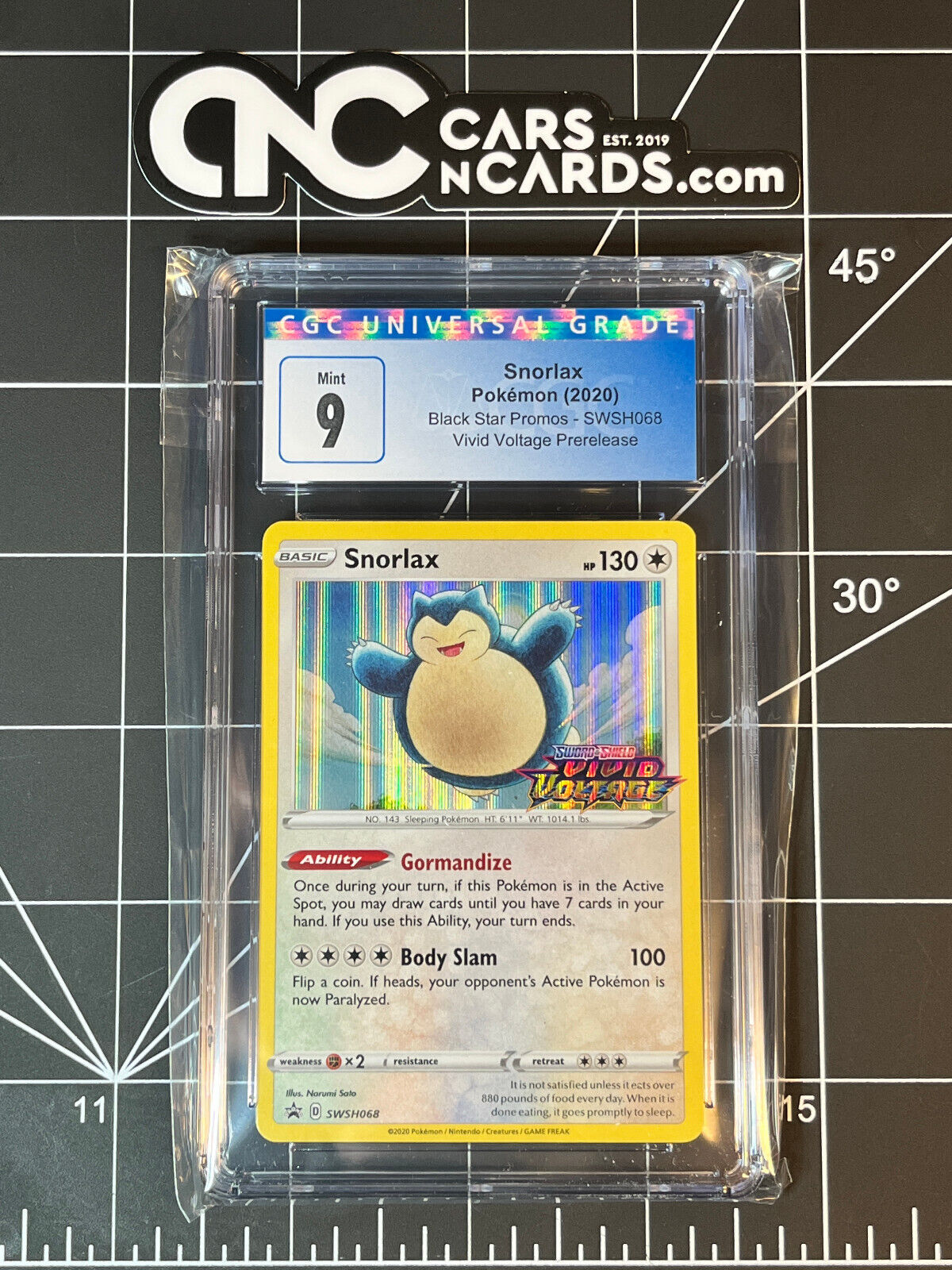 Pokémon (2021) Black Star Promos SWSH068 Snorlax Vivid Voltage Promo CGC 9 Mint